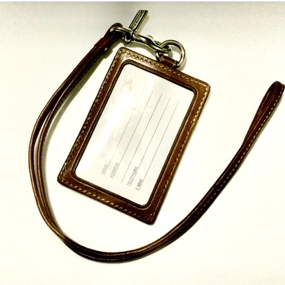 NWT New COACH Dark & Medium Brown ID Lanyard Case - Picture 6 of 6